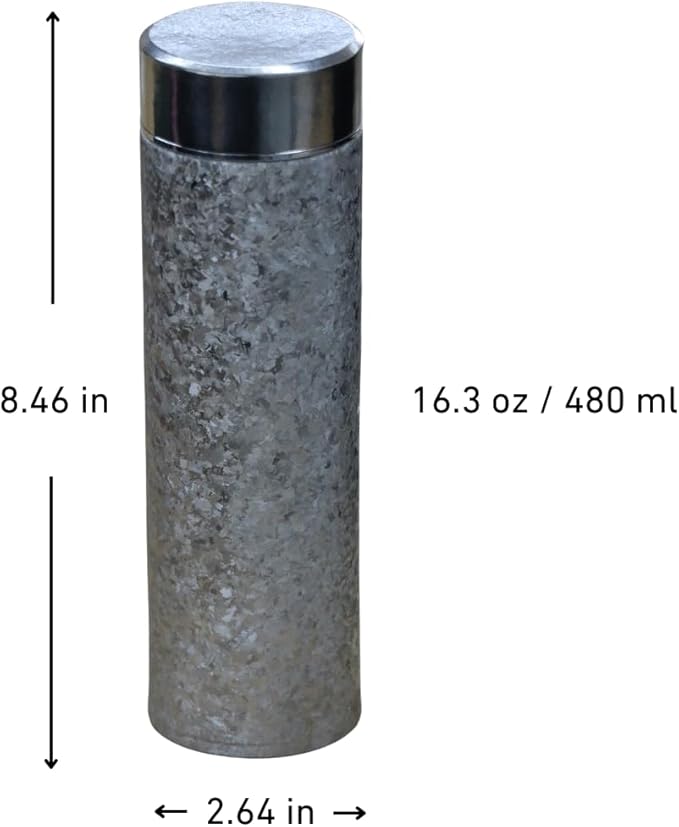 16oz Pure Titanium Insulated Water Bottle, Double Wall Vacuum, Lightweight, BPA-Free, for Hot or Cold Drinks, Pure Titanium Liner Shell Perfect for Coffee, Tea, Milk, Juice, High Appearance Gifts