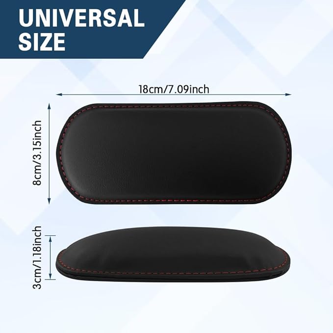 2PCS Car Door Armrest Pads, Soft Leather Car Armrest Cushion with Memory Foam, Comfortable Auto Center Console for Leg Elbow, Elbow Pads Interior Accessories Fit Most Vehicles (Black)