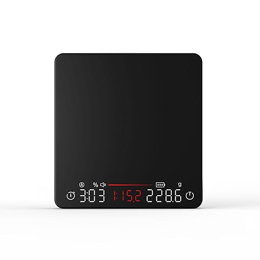 Coffee Scale, Espresso Scale, Weigh Digital Kitchen Scale with Timer, 2kg/0.1g Rechargeable Scale, Ratios & Flow Rate Display, Barista-Grade for Pour-Over, Espresso, French Press – Black