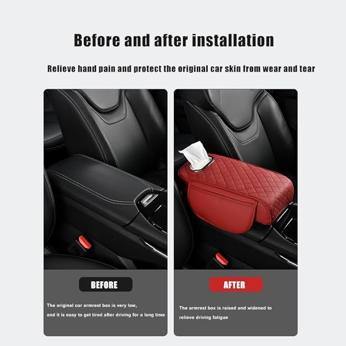 Car Armrest Pad for Toyota 4Runner 2000–2025, Center Console Cover with Memory Foam Cushion, Anti-Slip Protector, Arm Rest Cushion Car Interior Accessories,D Brown