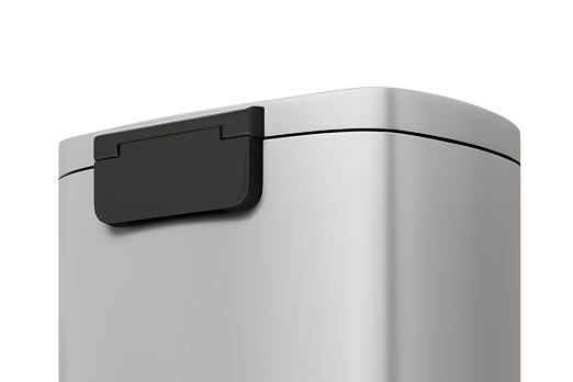Garvee 13 gal / 50 L Metal Kitchen Trash Can with Lid, Large Rustproof Garbage Can for Kitchen, Step-on Trash Bin with Inner Bucket, Rear Handle, Soft Close Lid, White