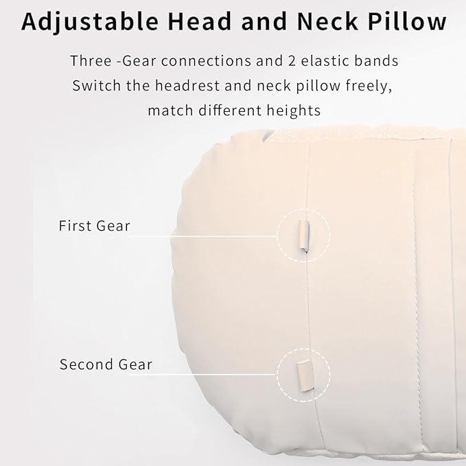 2 Pcs Car Headrest Neck Pillow for Driving,Premium Skin-Feeling Napa Leather Soft and Comfortable Headrest,Two Gears of Height Adjustment Car Seat Headrest Pillow Car Interior Accessories