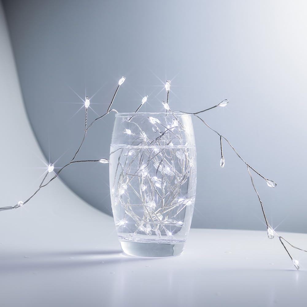 PCORES Fairy Lights, 1000 LED Cool White Copper Wire, 100FT, Waterproof with Remote for Bedroom, Wedding, Christmas Tree Decoration