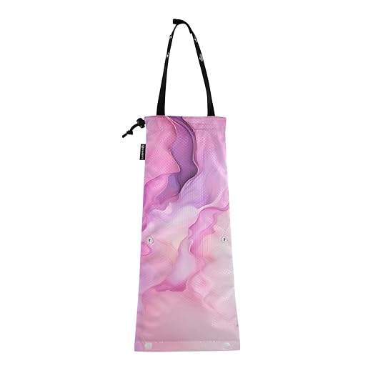 ALAZA Hanging Car Trash Bags Garbage Bag Trash Can for Back Seat Small Marble Hot Pink Washable Storage Bag Retractable 2 Pack