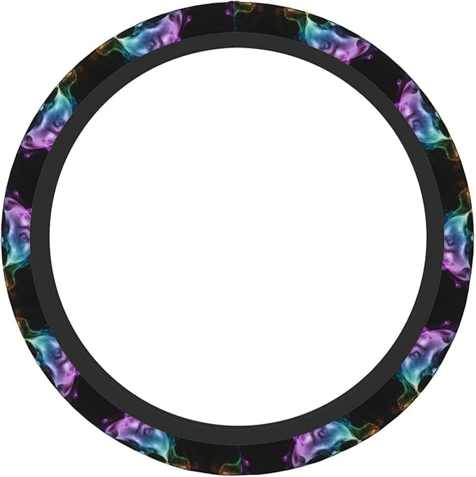 Smokes-Skull Universal Fit Steering Wheel Cover for Car, Truck, and SUV, Durable Steering Wheel Protection