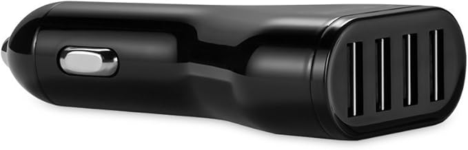 [Quad Port] iFlash 9.6A Car Charger for/Compatible with Apple iPad Pro/Air/mini/iPhone 13 12 11 Pro Max 6 7 8 X XS XR & Samsung Galaxy S7 S8 S9 S10 (Black)