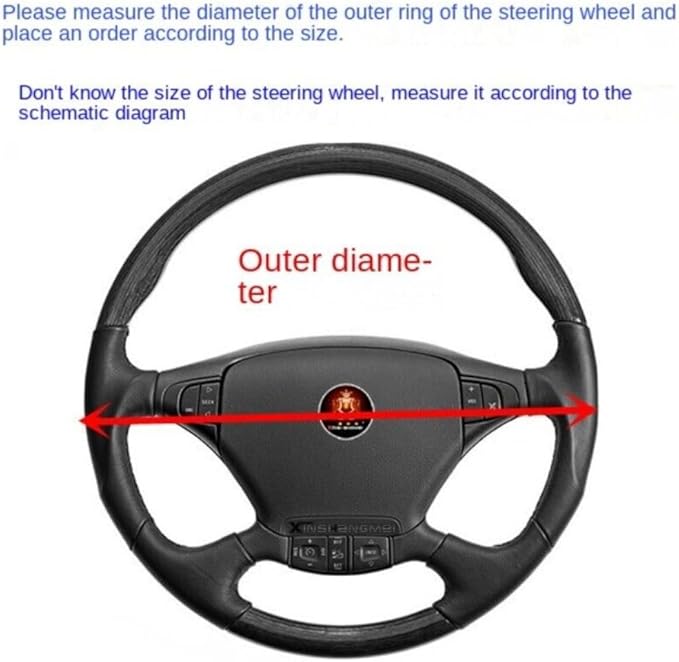 Car Van Semi Truck Trailer Bus Leather Steering Wheel Cover 15" 16" 17" 18" 19" Maximum Grip (Blue,38cm/15in)
