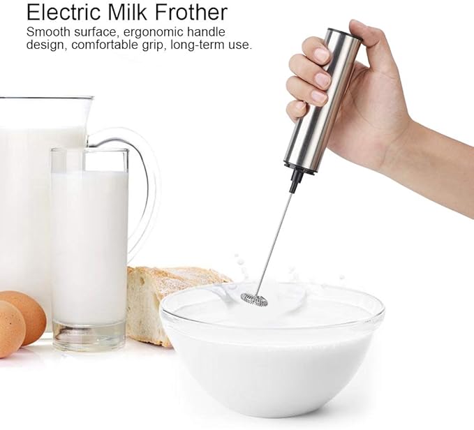 Electric Stainless Steel Milk Frother USB Rechargeable Blender Mixer for Kitchen Use