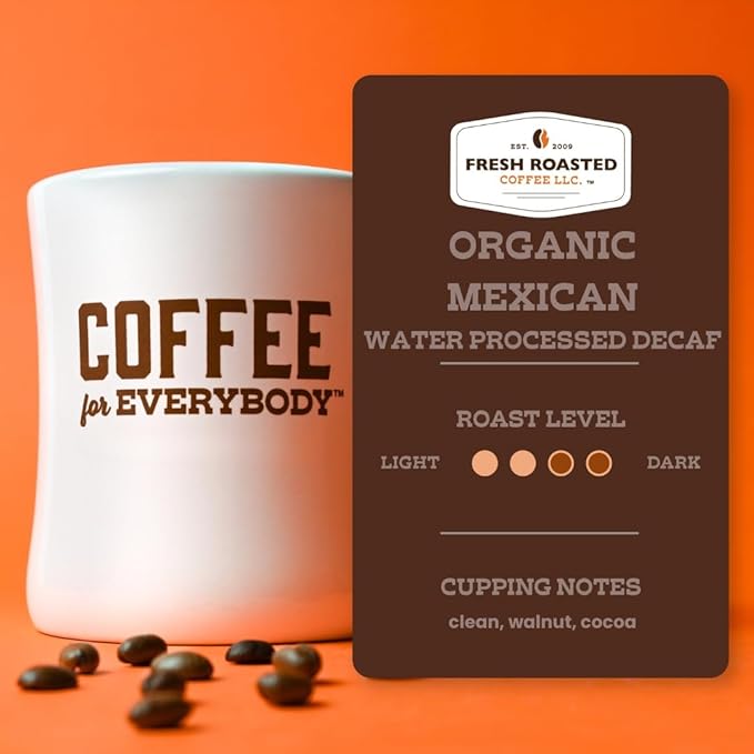 Fresh Roasted Coffee, Organic Mexican Water-Processed Decaf | USDA Organic, 100% Single Origin, Kosher | Medium Roast 2 lb (32 oz) Ground
