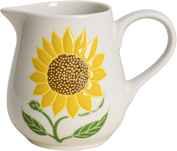 Sunflower Ceramic Milk Creamer with Handle