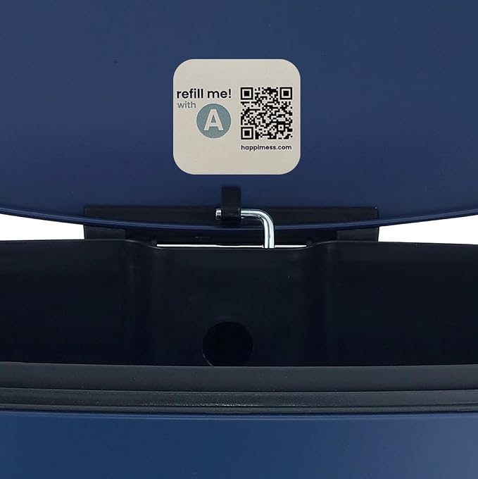 happimess HPM1011E Curtis 8-Gallon Step-Open Trash Can, Fingerprint Resistant, Modern, Minimalistic for Home, Kitchen, Laundry Room, Office, Bedroom, Bathroom, Denim Blue