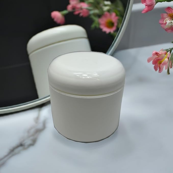 (6 PACK) 4 oz / 120 ml White Double Wall Plastic Jar with Dome Lid