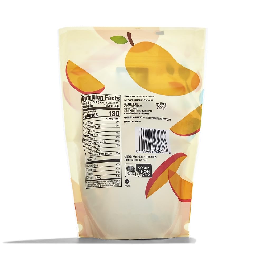 365 by Whole Foods Market, Organic Dried Mango, 8 Ounce