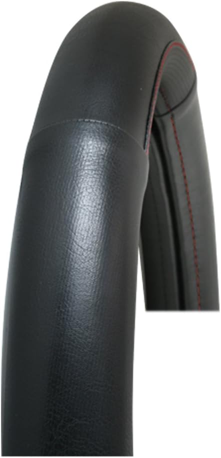 GG Grand General 54009 Black 18" Deluxe Steering Wheel Cover, Black w/red stitching