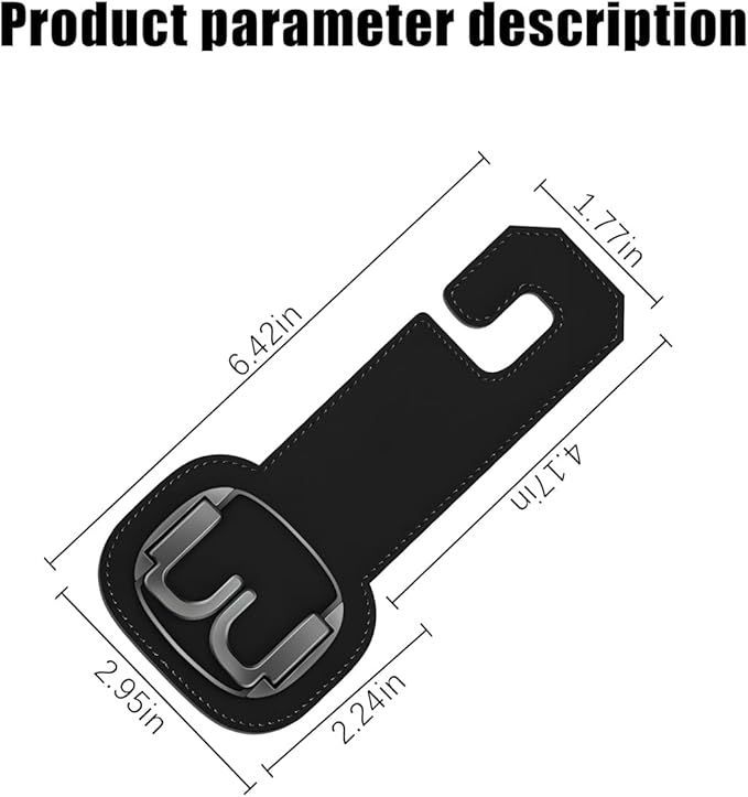 Car Headrest Hooks, 2PCS Foldable Double Vehicle Back Seat Organizer Hanging Holder for Purse Coat Umbrella, Automotive Interior Seatback Storage Hanger Accessories, Universal Fit (Black)