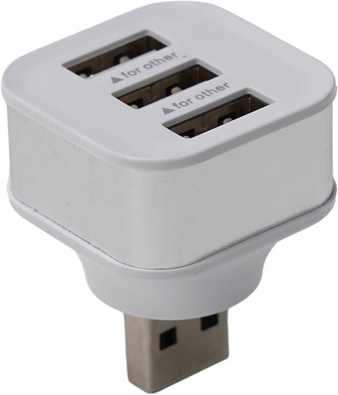 3-Port USB Car Charging Extender Adapter for Vehicle Dash Mount, USB 2.0 Only Charging Hub, Gold/Silver/Black(Silver)