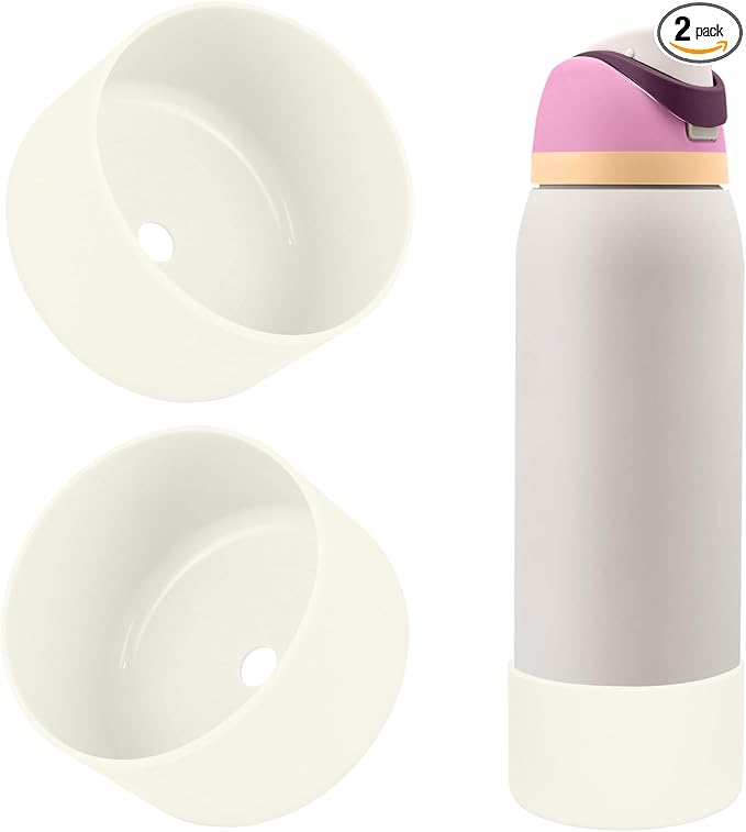 2PCS Silicone Water Bottle Boot, Compatible with Owala 24oz 32oz 40oz, Protective Anti-Scratch & Anti-Dent No Noise Sleeve Cover for FreeSip/Twist/Flip Water Bottles (Daybreak, 40oz)