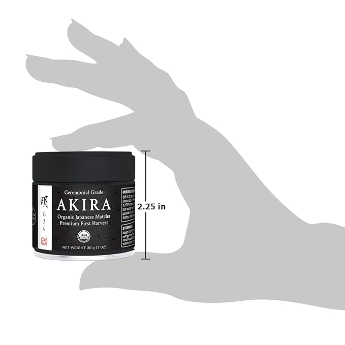 Akira Matcha 30g - Organic Premium Ceremonial Japanese Matcha Green Tea Powder - First Harvest - Zero Sugar - USDA and JAS Certified
