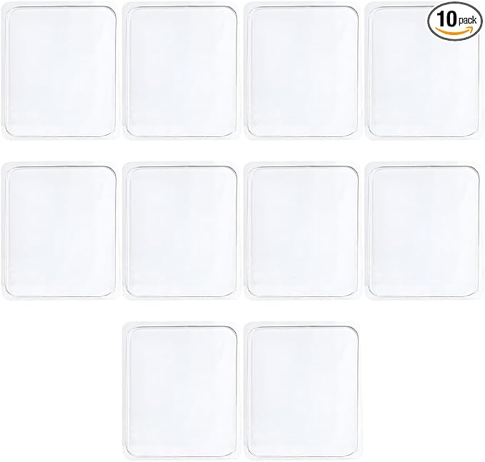 Sticky Gel Pads, Double Sided Adhesive Pads, Removable Traceless Gripping Pad, Washable Reusable Transparent Anti Slip Pad for Car Dashboard Office Home DIY Craft (10PCS)