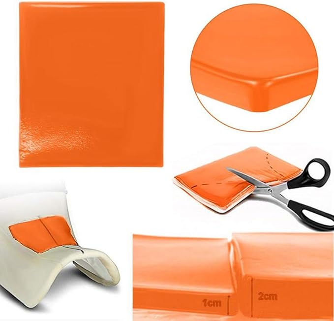 Motorcycle Seat Gel Pad Driver/Passenger Seat Cushion Shock Absorption Mat Reduce Fatigue Comfortable Soft Pad DIY Seat Pad Cooling Cushion Motorcycle Seat Foam Orange (25 x 25 x 1cm)