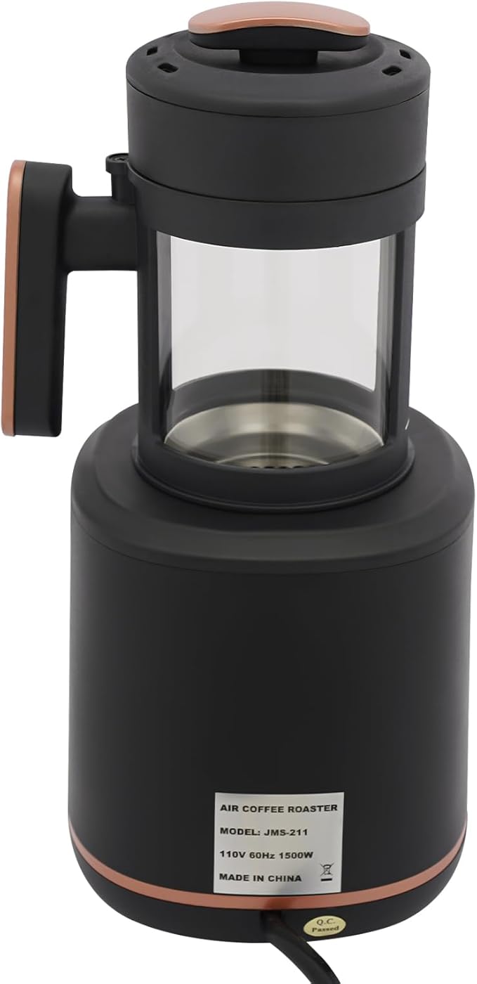 Coffee Roaster Electric Coffee Bean Roaster Machine for Home Use, 1500W Automatic Hot Air Coffee Roaster with Adjustable Timer, Digital Status Display, Variable Heat & 3 Gears Air Fan Settings, 100g