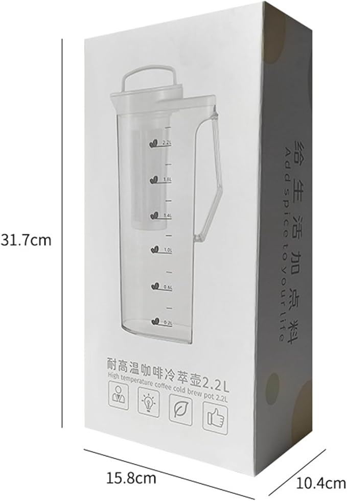 Cold Brew Coffee Maker Airtight Pitcher with Leak Free Lid Cold Brew Maker with Silicone Handle Large Size One Size
