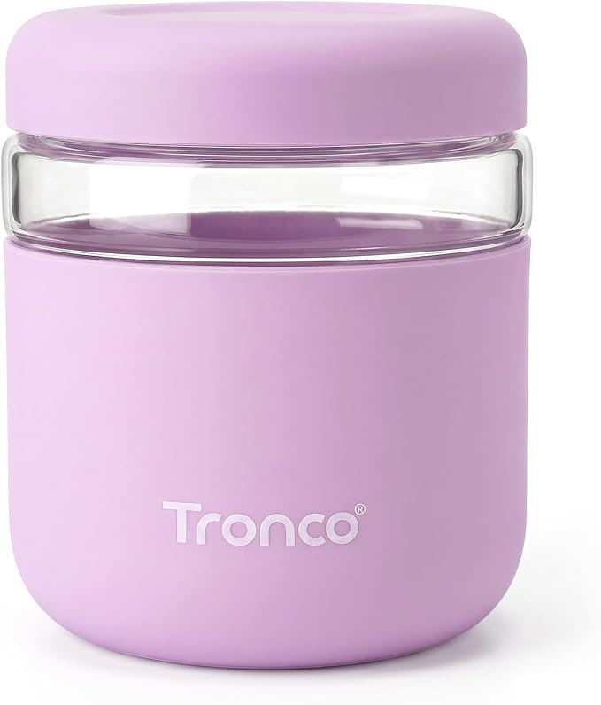 Tronco 32 oz Glass Food Storage & Lunch Bowl Containers with Airtight Lids | Leakproof Meal Prep Container with Silicone Sleeve, Microwave & Dishwasher Safe, Soup & Stew, Office Lunch, BPA-Free, 1 Pack