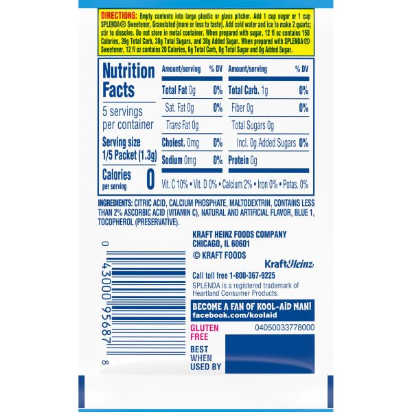 Kool-Aid Unsweetened Mixed Berry Artificially Flavored Powdered Soft Drink Mix, 0.22 oz Packet (Pack of 48)