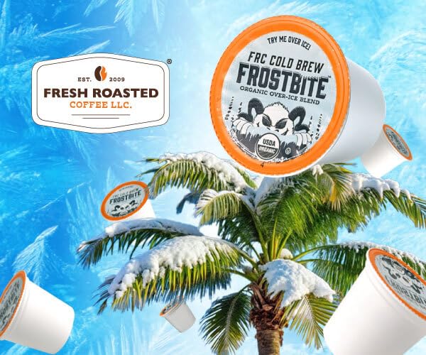 FRC Organic Frostbite Cold Brew Pods | Mold & Myco 3rd Party Tested, USDA, Kosher | Med Roast, 24 Pods for Kcup Brewers