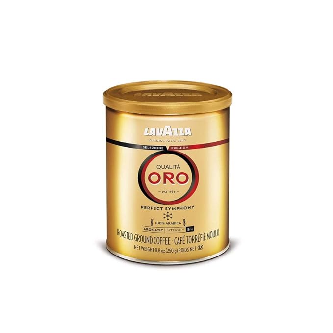 Lavazza Qualità Oro Ground Coffee, Medium Roast, 100% Arabica, 8.8 oz Tin (Pack of 6)