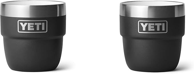 YETI Rambler 4 oz Stackable Cup, Stainless Steel, Vacuum Insulated Espresso/Coffee Cup, 2 Pack