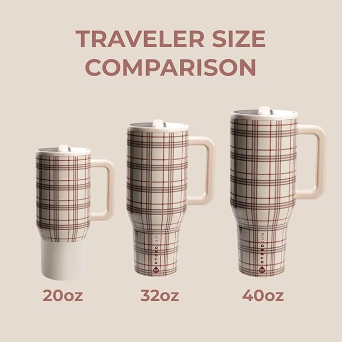 HydroJug Traveler - 40 oz Water Bottle with Handle & Flip Straw - Fits in Cup Holder, Leak Resistant Tumbler-Reusable Insulated Stainless Steel & Rubber Base - Gifts for Women & Men, Blair