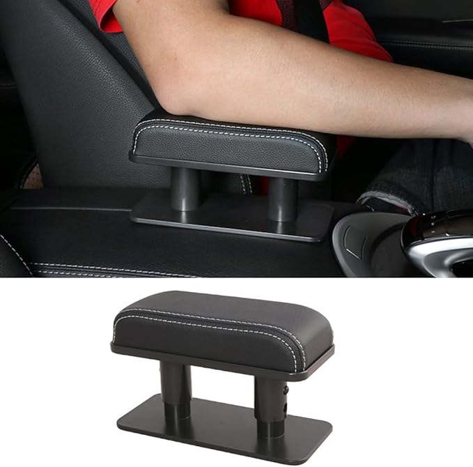 Car Driver Arm Pad Cushion Car Center Console Elbow Cushion Pad Car Door Armrest Rest Pad Adjustable Height Comfort Universal Fit for Most Car, Beige