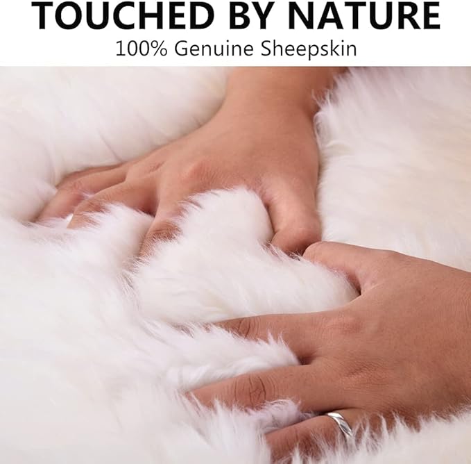 LLB Auto Center Console Cover Pad Universal Fit for SUV/Truck/Car, Genuine Sheepskin Wool Fur Car Armrest Seat Box Cover, Furry Fluffy Auto Armrest Cover Protector (White Gray)