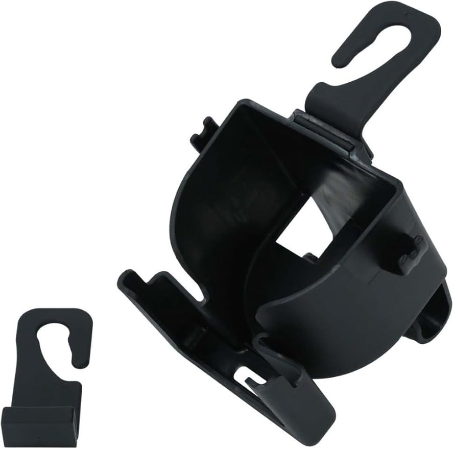 Headrest Cup Holder + Phone Holder for Back Seat Multifunctional | Car Seat Hooks for Headrest Car Seat Back Storage Hook | Car Travel Accessories Handbag (Cup Holder + Phone Holder, Black)