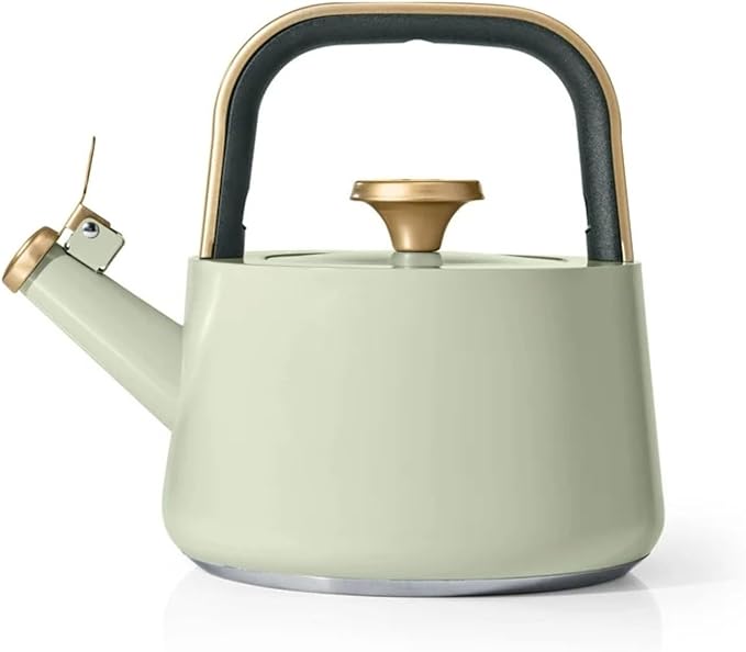 Electric Gooseneck Kettle 1 Liter 1200W, Stainless Steel, Pour Over Coffee Tea, Auto Shut-Off, 360° Cordless Power Base (Sage Green 1.8L)