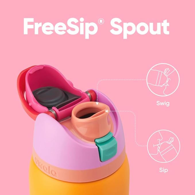 Owala FreeSip Insulated Stainless Steel Water Bottle with Straw for Sports, Travel, and School BPA-Free Sports Water Bottle, 32 oz, Tropical