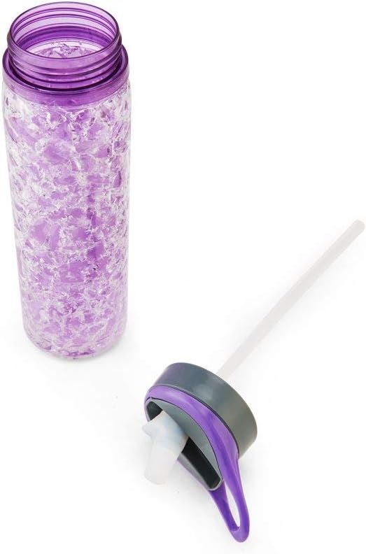 Copco 5237208 Freezeable Double Wall Insulated Tritan Water Bottle with Crackle Gel, 18-Ounce, Purple