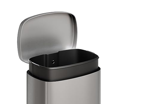 Garvee Step-on Stainless Steel Kitchen Trash Can - 13 Gal / 50 L Large Capacity, Rustproof Metal Garbage Bin with Soft Close Lid, Removable Inner Bucket & Rear Handle