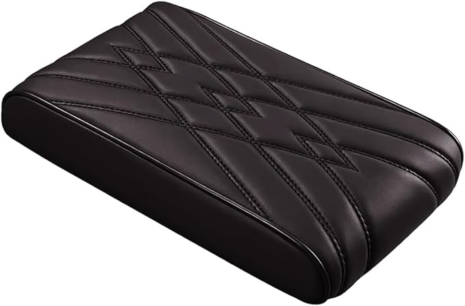 Car Center Console Cover, Memory Foam Leather Soft Breathable Armrest Seat Storage Box Protector Pad, Automotive Interior Middle Console Cushion Cover, Universal for Truck SUV Van (Coffee)