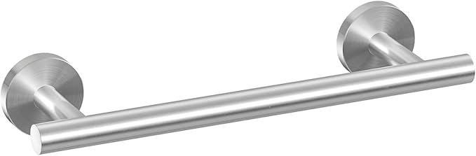 USHOWER Brushed Nickel Hand Towel Bar, 9-Inch Towel Racks for Bathroom Wall-Mounted, SUS304 Stainless Steel Towel Rod (Total Length 11-Inch)