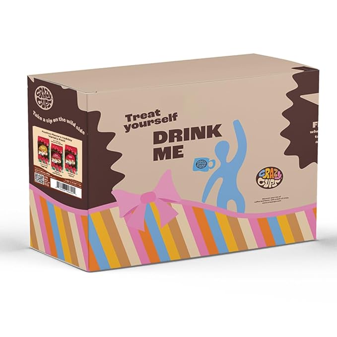 Crazy Cups Flavored Holiday Ground Coffee Variety Pack, Includes Holiday Spice, White Christmas, Caramel Eggnog in 10 oz Bags, 3 Pack
