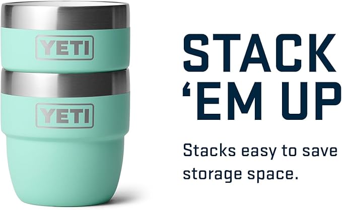 YETI Rambler 4 oz Stackable Cup, Stainless Steel, Vacuum Insulated Espresso/Coffee Cup, 2 Pack