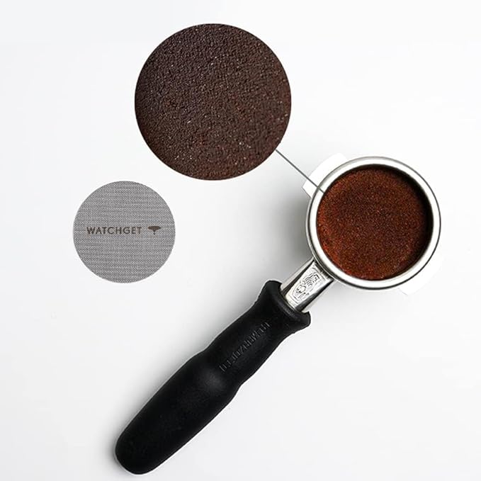 watchget 58.35mm Espresso Puck Screen, Lower Shower Screen 1mm Thickness 150μm Metal Reusable 316 Stainless Steel Fine Coffee Filter Mesh for Espresso Protafilter Basket 58mm