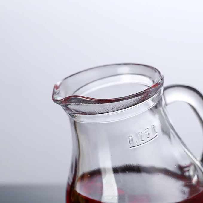 DGQ Elegant Classic Glass Creamer Pitcher - 2 Pcs, 8.5 oz, Milk & Tea Pourer