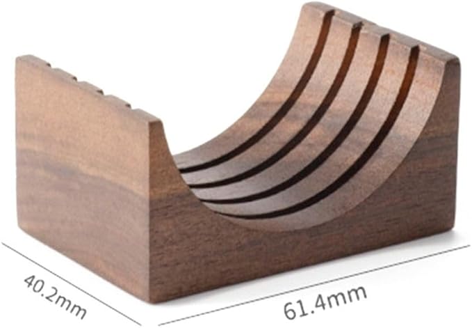 51/53/58mm Reusable Coffee Filter With Walnut Wood Holder - Puck Screen Stand Set for Espresso Machine