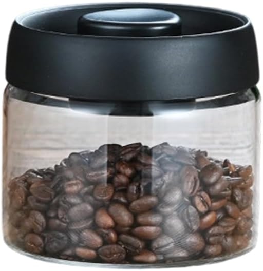Sealed Glass Coffee Storage Canister Press Vacuum Seal Container for Bean Seasonings Dry Food Vacuum Press Coffee Container with Silicone Seal