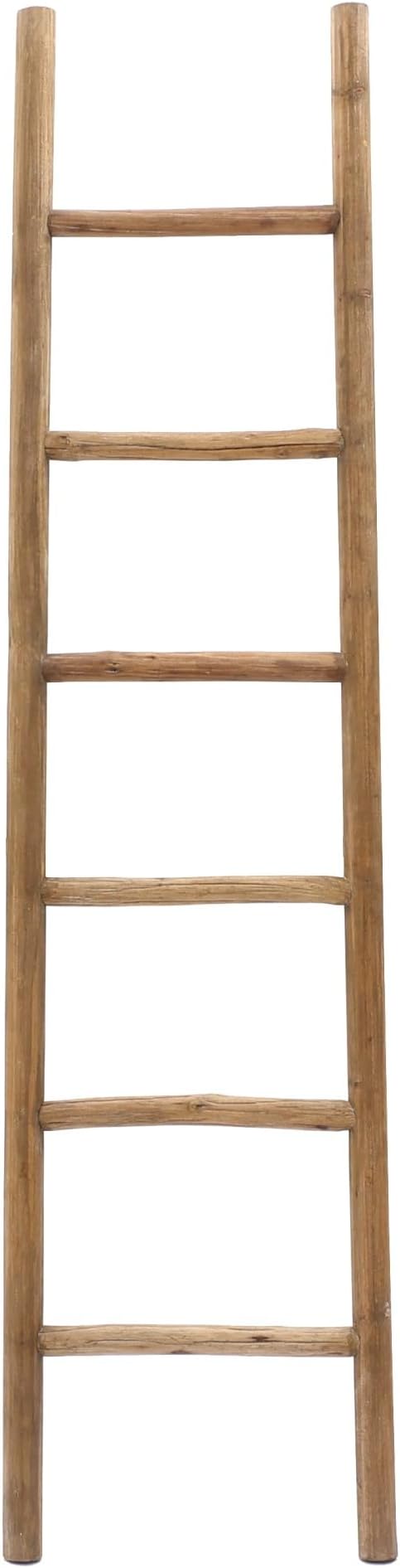 LuxenHome Rustic Blanket Ladder, 6ft Fir Wood Blanket Ladders, Farmhouse Towel Holder Decorative Blankets Ladder for Living Room, Bathroom Home Decor