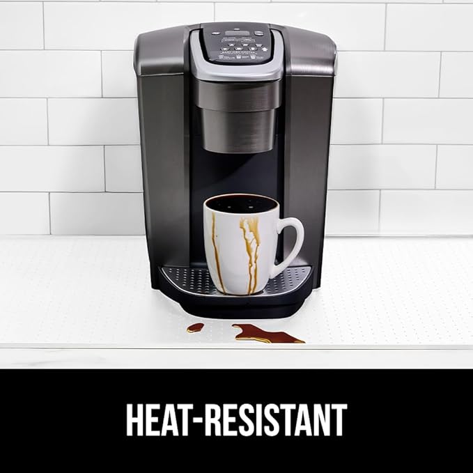 GORILLA GRIP Silicone Coffee Mat, Espresso Machine Bar Accessories, Keep Kitchen Counters Clean, Stays in Place, Waterproof and Heat Resistant Dish Drying Mats, Home Decor Essentials, 11.5x18.11 White