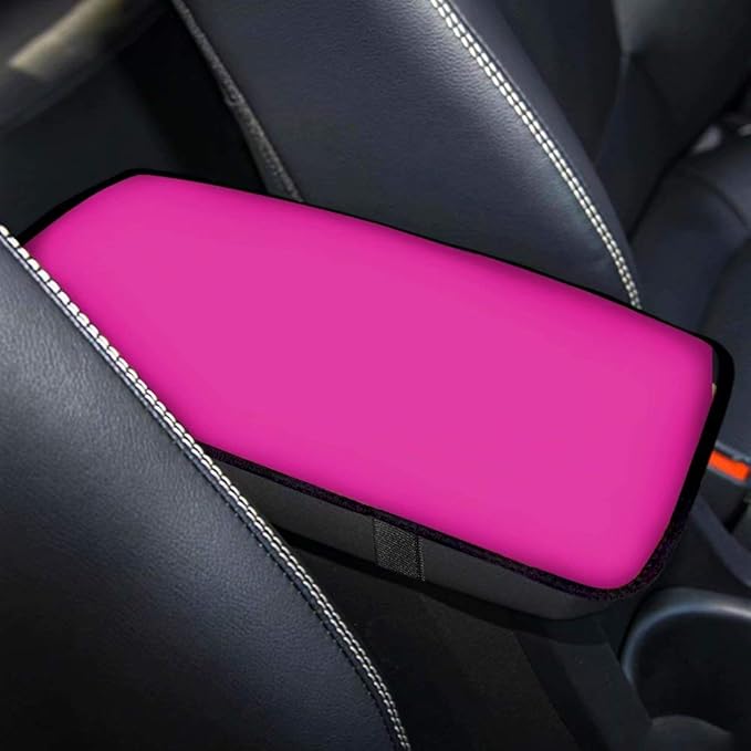 Bling Car Armrest Cover Cute Charming Auto Center Console Protective Cover Cushion Car Interior Accessory for Women Girl (Pink)